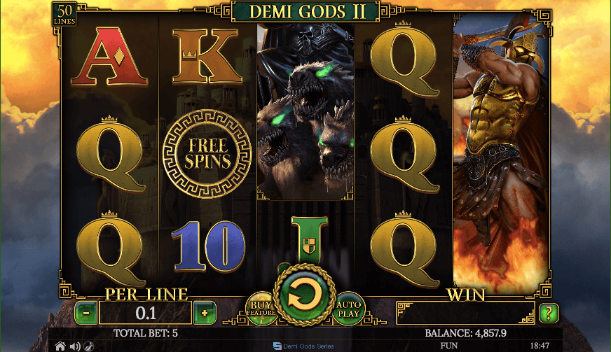 Demi Gods II lošimo automatas