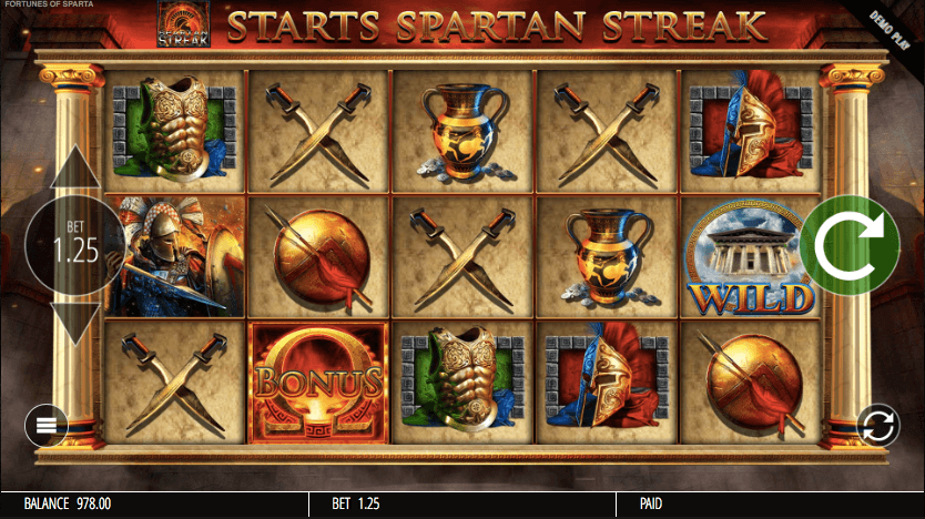Fortunes of Sparta lošimo automatas