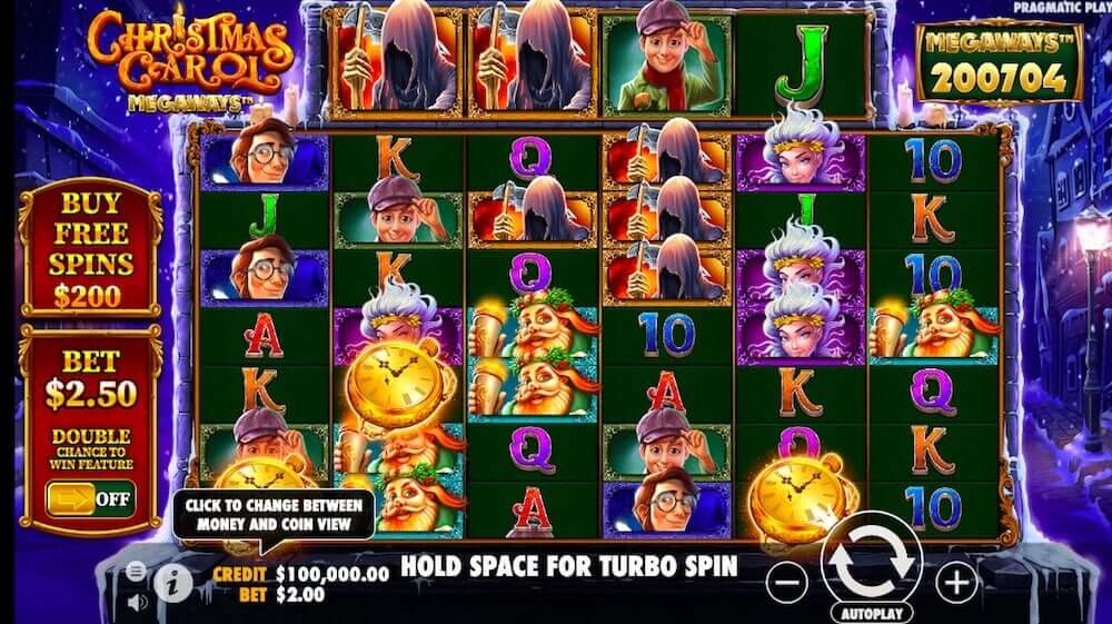 Christmas Carol slots žaidimų automatas kalėdų giesmė megaways žaidimo mechanika ir žaidimo simboliai