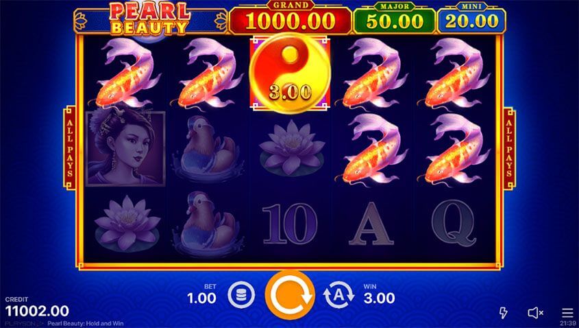 pearl beauty hold and win slot symbols